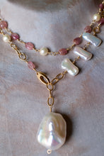 Baroque Pearl with Pink Tourmaline Necklace Set