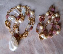 Baroque Pearl with Pink Tourmaline Necklace Set