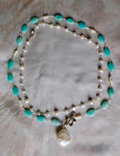 Baroque Pearl with Amazonite Ovals Necklace Set