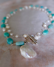 Baroque Pearl with Amazonite Ovals Necklace Set