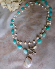 Baroque Pearl with Amazonite Ovals Necklace Set