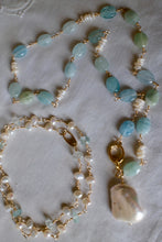 Baroque Pearl with Aquamarine Necklace Set