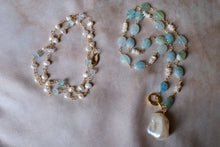 Baroque Pearl with Aquamarine Necklace Set