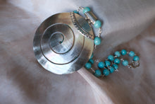 Mother of Pearl Disk with Sterling Silver & Turquoise