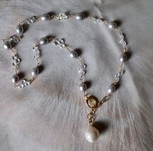 Pearls with Topaz Trio Briolettes Necklace