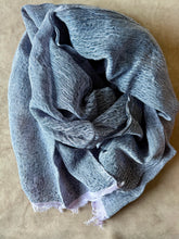 Linen & Cotton Scarf in Amethyst & Ink