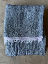 Linen & Cotton Scarf in Amethyst & Ink