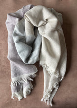 Cotton & Linen Scarf in Grape, Wheat and Light Blue