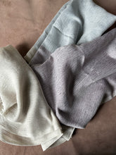 Cotton & Linen Scarf in Grape, Wheat and Light Blue