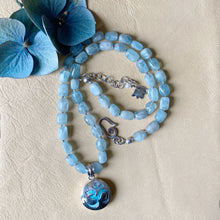 Larimar OM Pendant with Aquamarine Nuggets