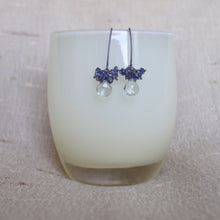 Green Amethyst with Iolite Earrings