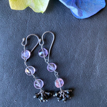 Amethyst with Black Garnet Earrings