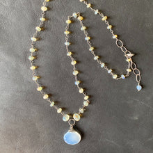 Chalcedony Pendant on Opal Necklace
