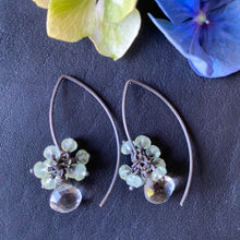 Green Amethyst with Prenite Earrings