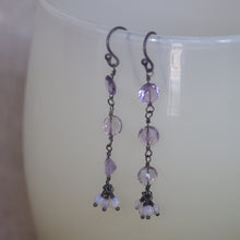 Amethyst with Opal Earrings