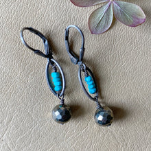Pyrite with Turquoise Earrings