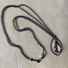 Amethyst Double Chain Framed Pendant