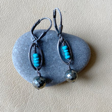 Pyrite with Turquoise Earrings