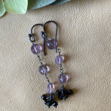 Amethyst with Black Garnet Earrings