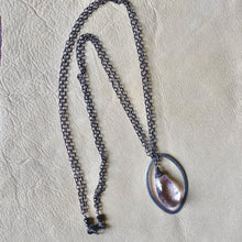 Amethyst Double Chain Framed Pendant