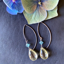 Lemon Quartz Briolette with Apatite Earrings