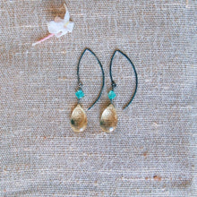 Lemon Quartz Briolette with Apatite Earrings