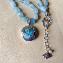 Larimar OM Pendant with Aquamarine Nuggets