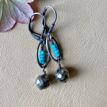 Pyrite with Turquoise Earrings