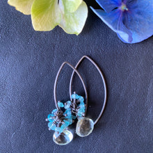 Green Amethyst with Apatite Earrings