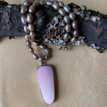 Conch Shell Pendant with Champagne Pearls