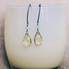 Lemon Quartz Briolette with Apatite Earrings