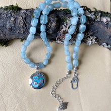 Larimar OM Pendant with Aquamarine Nuggets