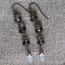 Smokey Quartz and Moonstone Earrings