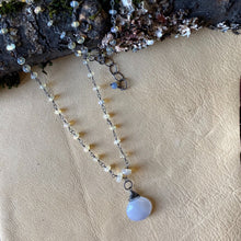 Chalcedony Pendant on Opal Necklace